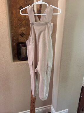 H&M 2T Neutral Tan Cargo Overalls